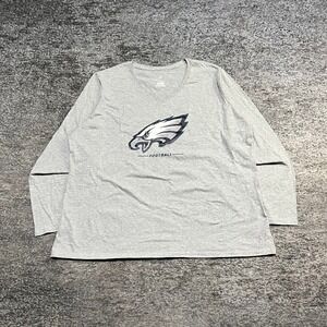 Philadelphia Eagles Long Sleeve Shirt Womens XXL Gray Fanatics NFL Graphic‎